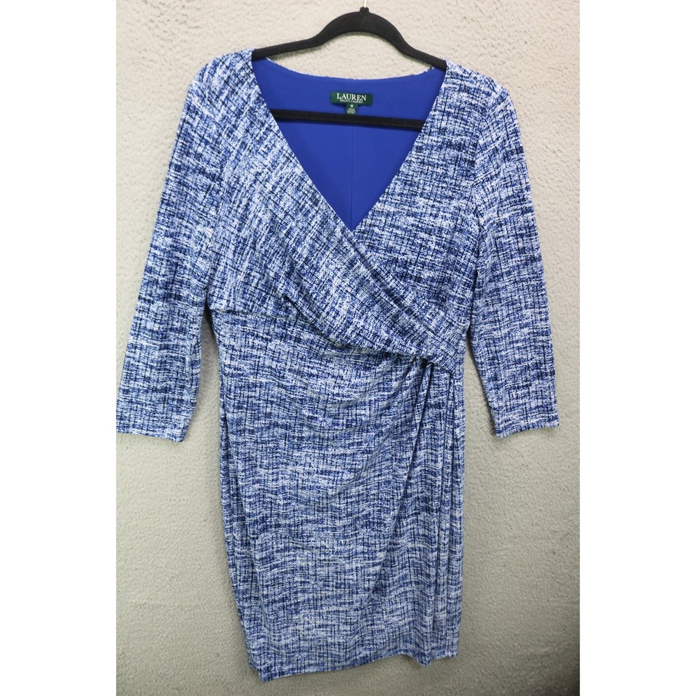 Lauren Ralph Lauren Babydoll Ruched Midi Dress-Sz 12-Office-Career-Business